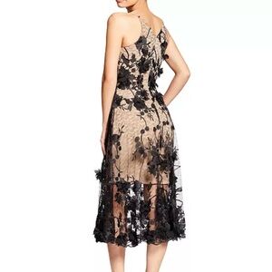 Dress the Population Black Floral Midi Dress